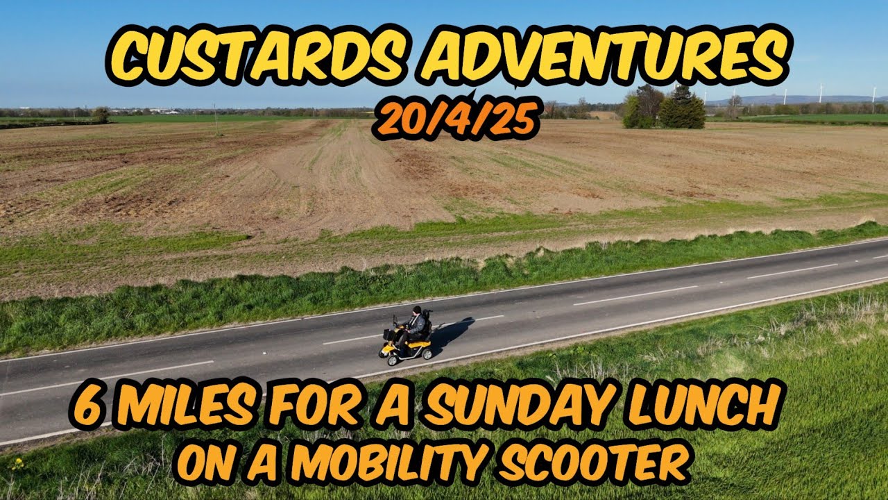 6 Miles to get a Sunday Dinner on a Mobility Scooter // Drone tracking footage