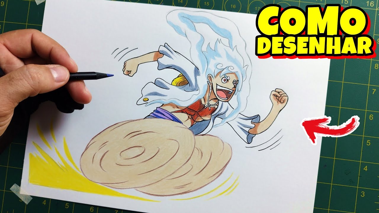 🤣 Aprenda COMO DESENHAR o LUFFY GEAR 5 correndo igual o desenho animado PAPA-LÉGUAS