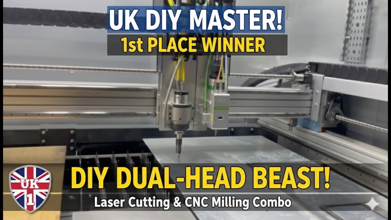 1st Place Winner | Dual-Head DIY Fiber Laser Machine (Cutting + Drilling)