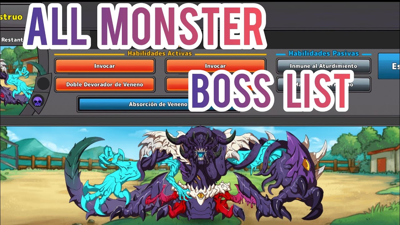 All monster's boss list ( Boss of all monster)