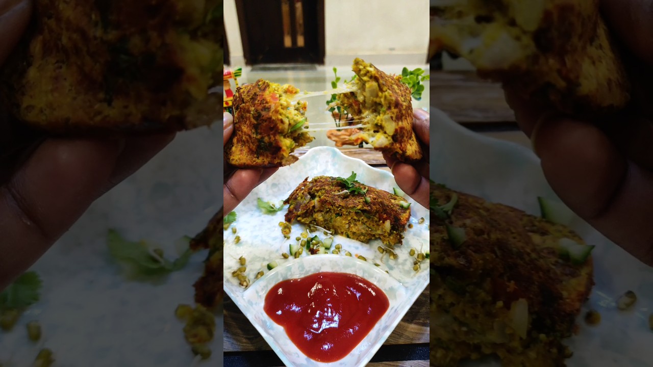 Cheesy Sprouts Sandwich | Without bread!!!🤤💚 #sprouts #sandwich #sandwichrecipe #healthysandwich