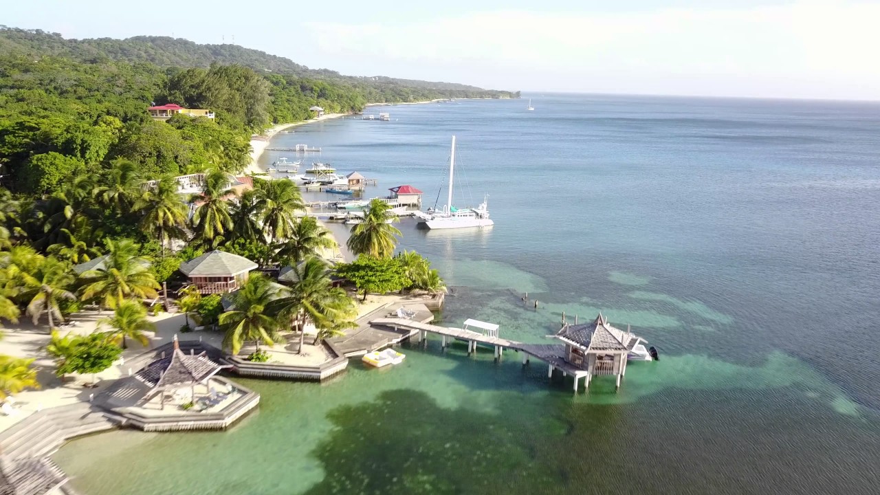 Roatan Drone Video - West Bay, West End - July 2017 4k