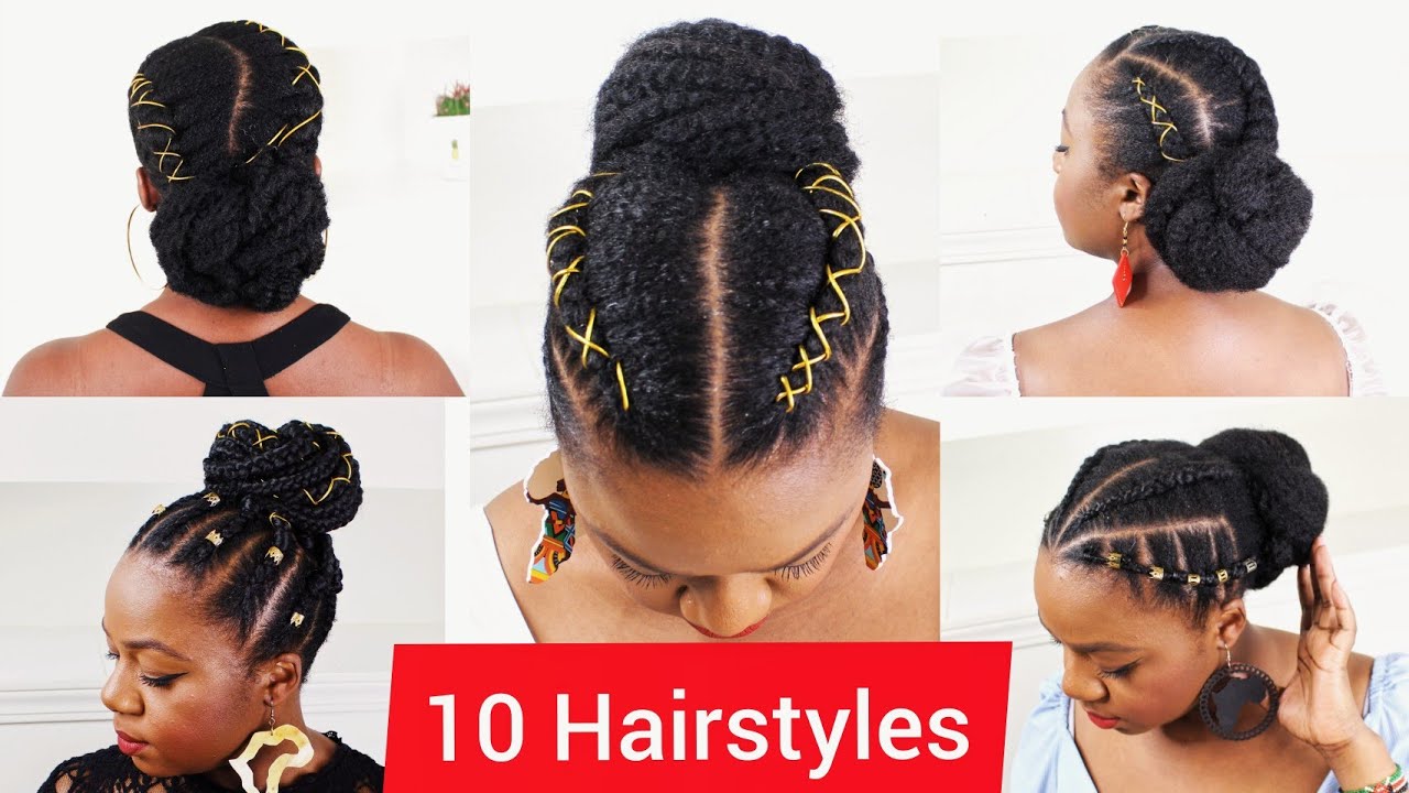PROTECTIVE HAIRSTYLES FOR NATURAL HAIR | AWKWARD LENGTH, MEDIUM TO LONG HAIR| COMPILATION | CORNROWS