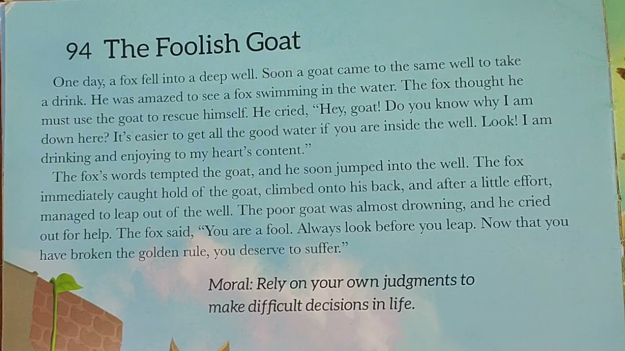 The Foolish Goat. Short English story for reading practice.