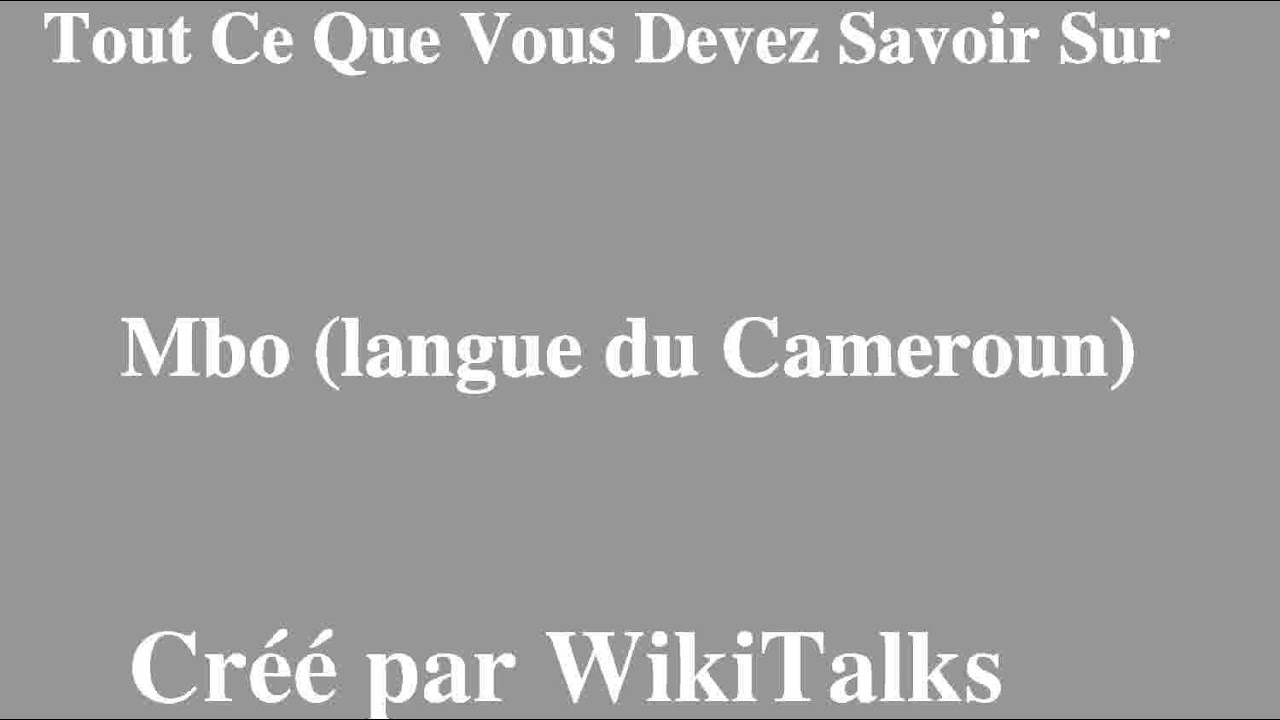 Mbo langue du Cameroun