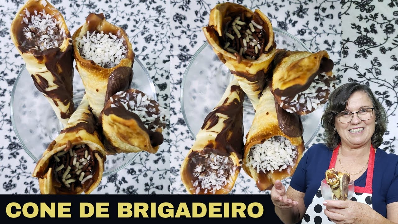 APRENDA A FAZER CONE DE BRIGADEIRO CASEIRO RECHEADO | RECEITAS DA TIA ZETE