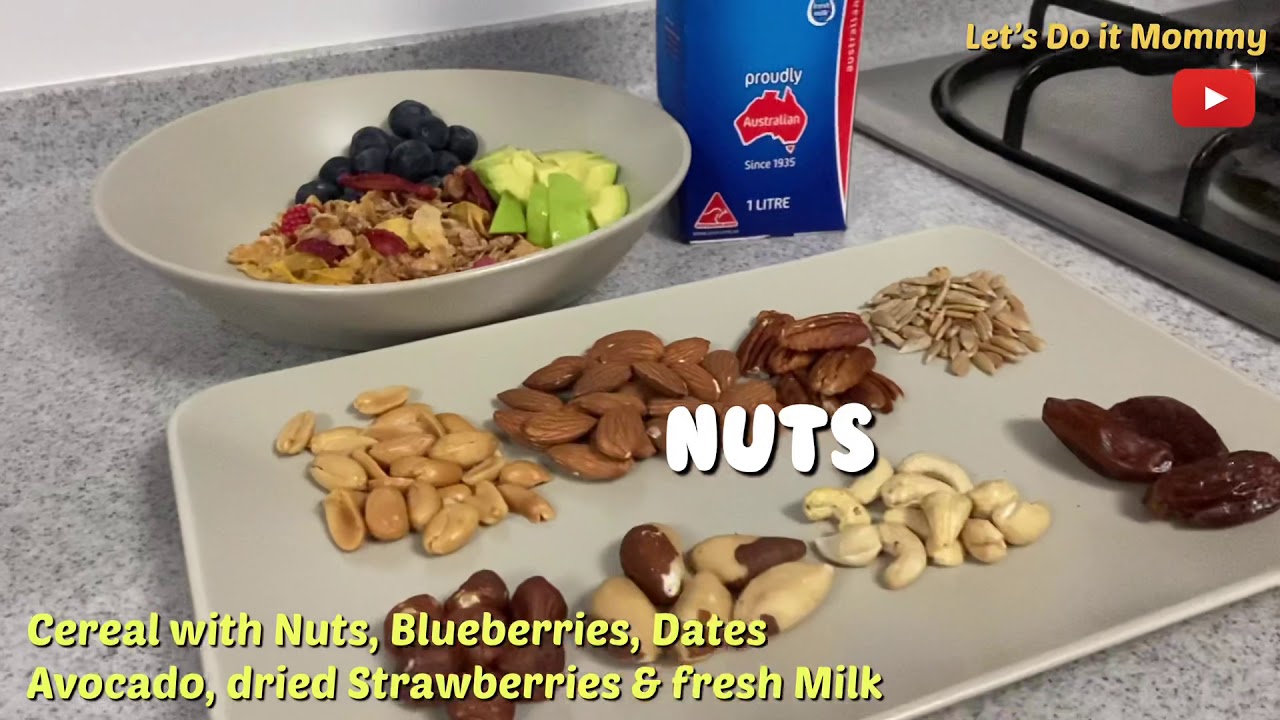 Cereal with Nuts Blueberries and Avocado