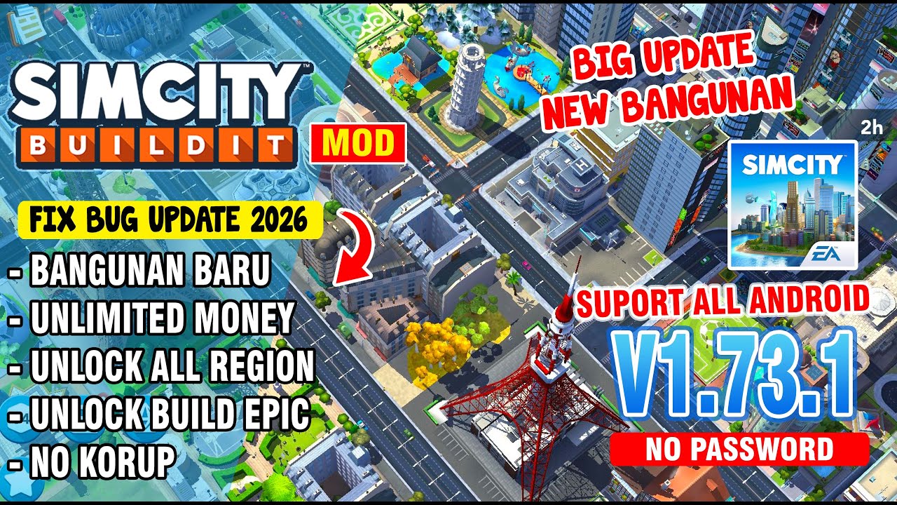 Update! Simcity Buildit Mod Apk Terbaru v1.73.1 - Unlimited Money & Unlock All Build - No Corup Data