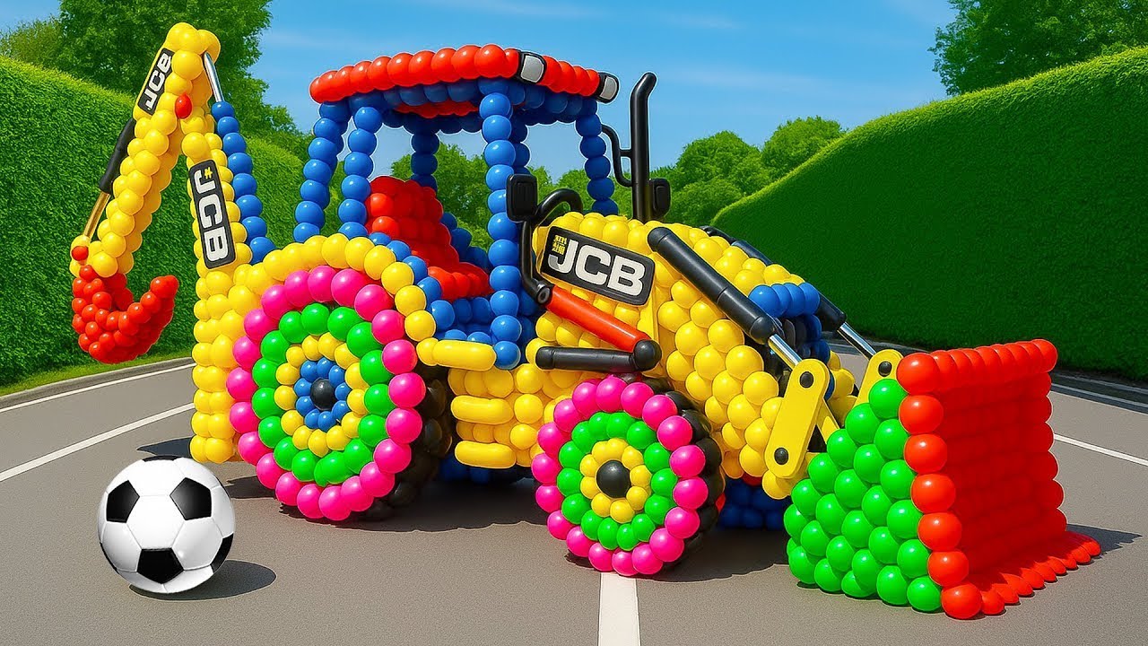 The mascot vibrato assistant JCB and Tractor placed on the football field is popular, co produced 2