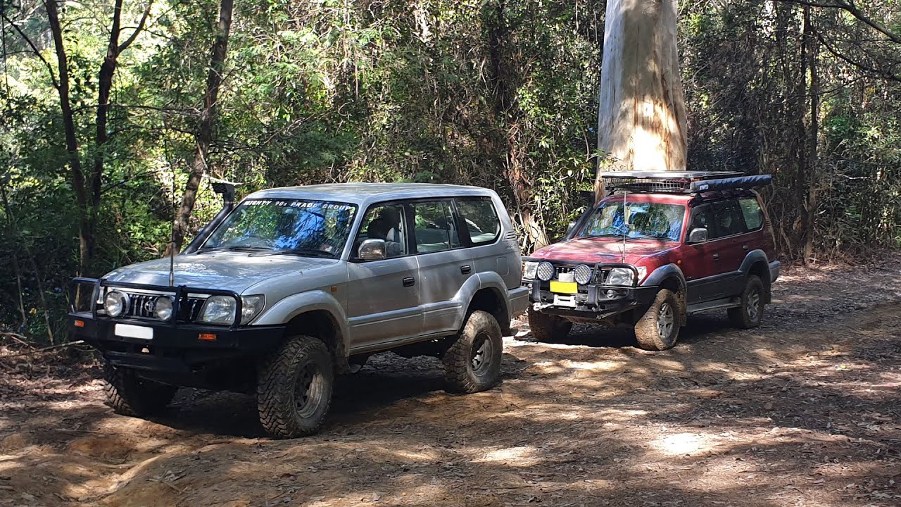 Easy drive along Creek Road Watagans NSW, Prado 90 95