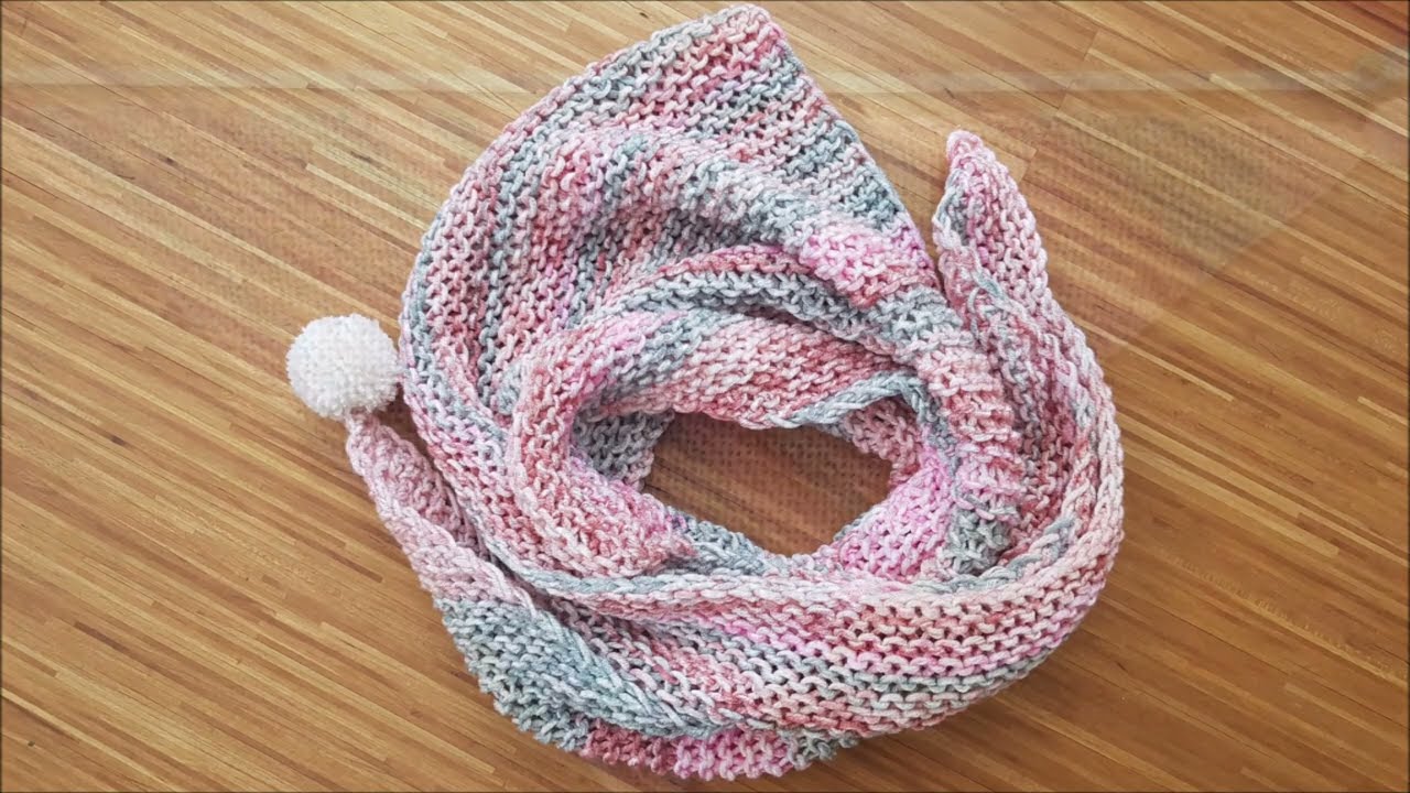 Schulterwärmer - Dreieckstuch NUR mit rechten Fall-Maschen stricken - Teil 1