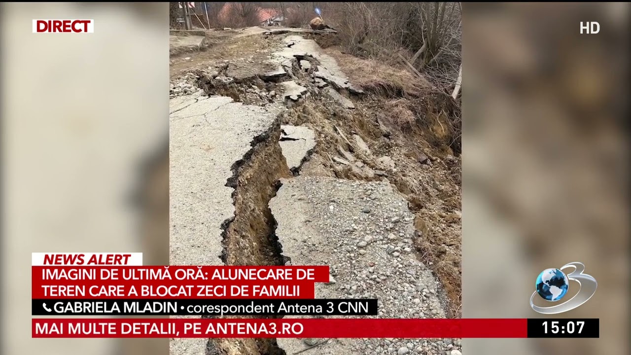 Imagini de ultimă oră: Alunecare de teren care a blocat zeci de familii