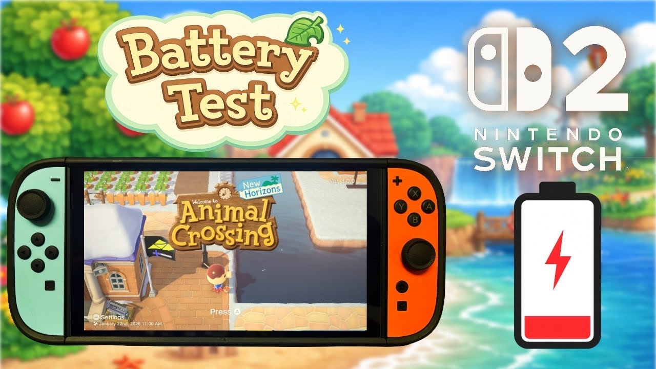 Nintendo Switch 2 HANDHELD Battery Test | Animal Crossing 3.0.0 Update