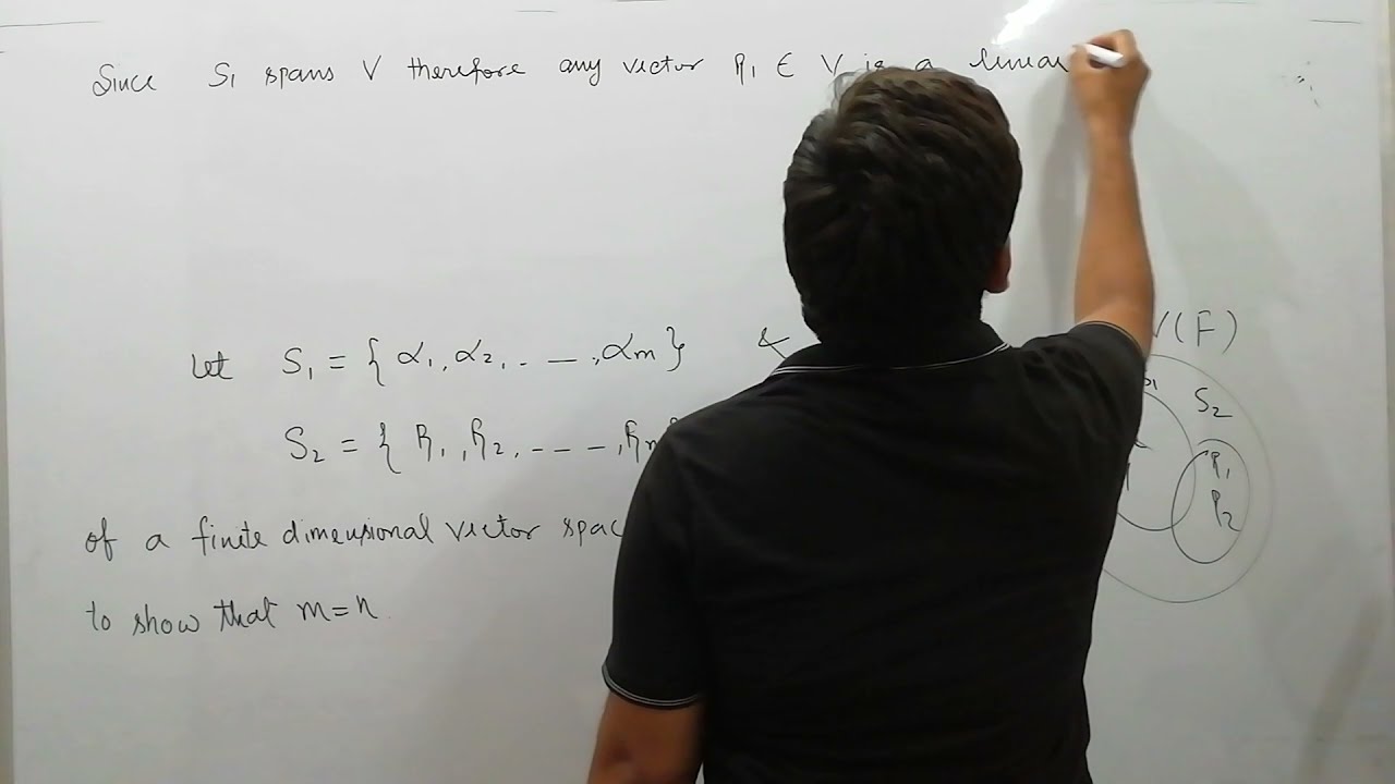 Theorem on invariance of number of vectors in any two bases of a finite dimensional vector space