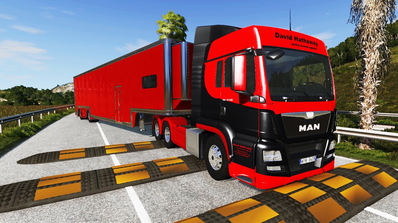 Trucks vs Speed Bumps - BeamNG.Drive