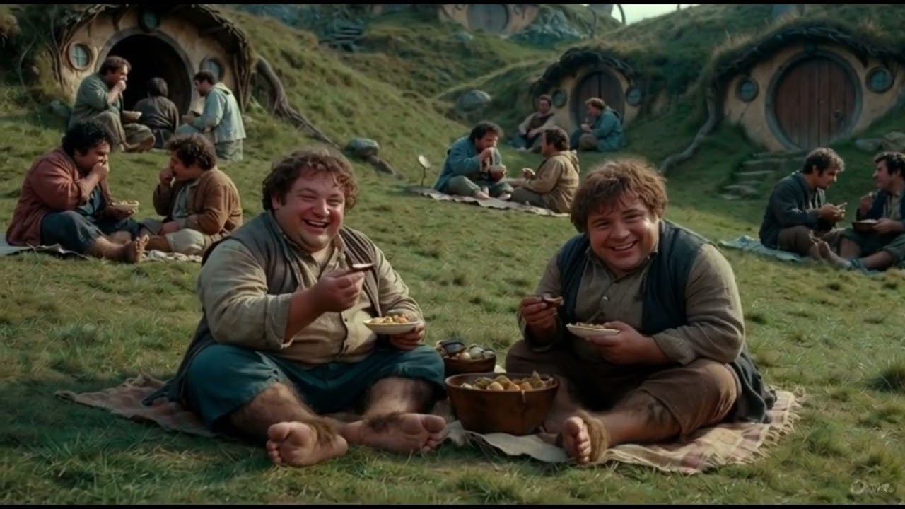Peaceful Fantasy Hobbit Village &ndash; Cinematic AI Visuals with Cozy Medieval Music