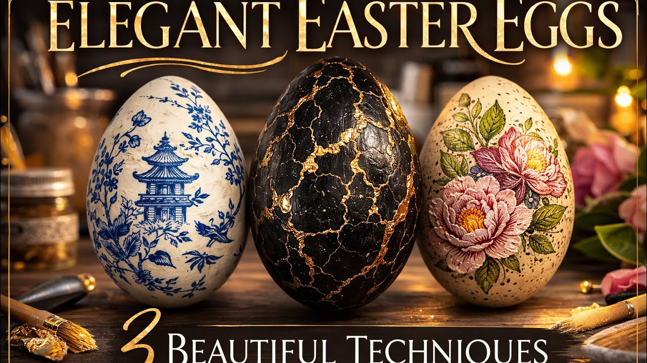 #512. 3 Elegant Easter Egg Ideas | Crackle, Chinoiserie and floral.