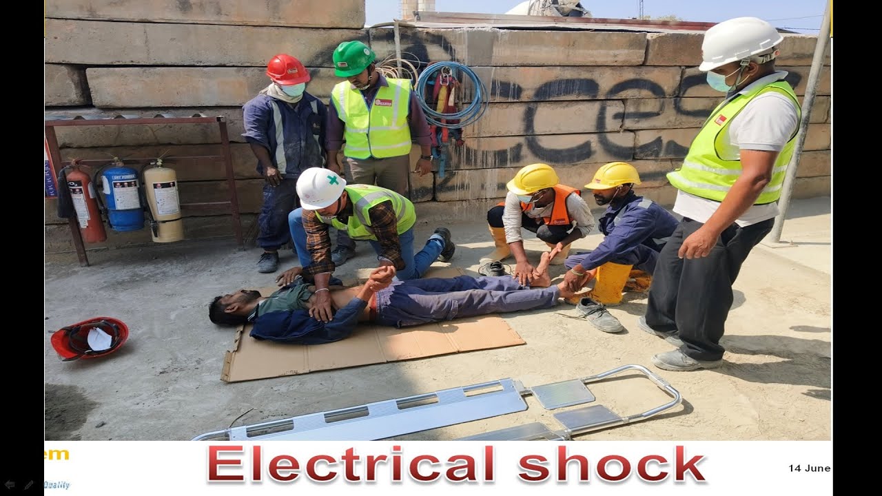Electrical Shock Mock Drill at Construction Workplace