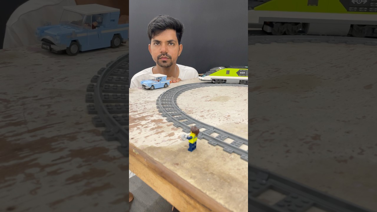 Lego High Speed Passenger Train Potter Car Accident On Traffic Police