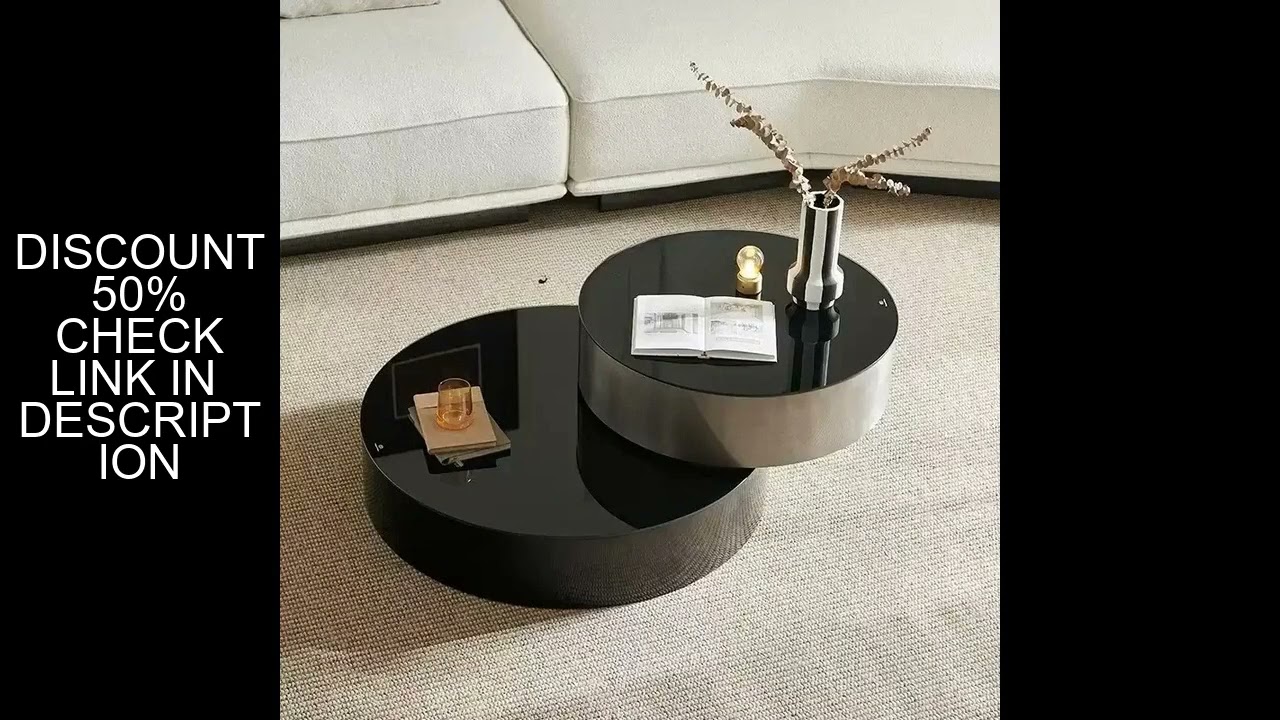 TQH living room home modern minimalist creative rotating telescopic stainless steel glass size round