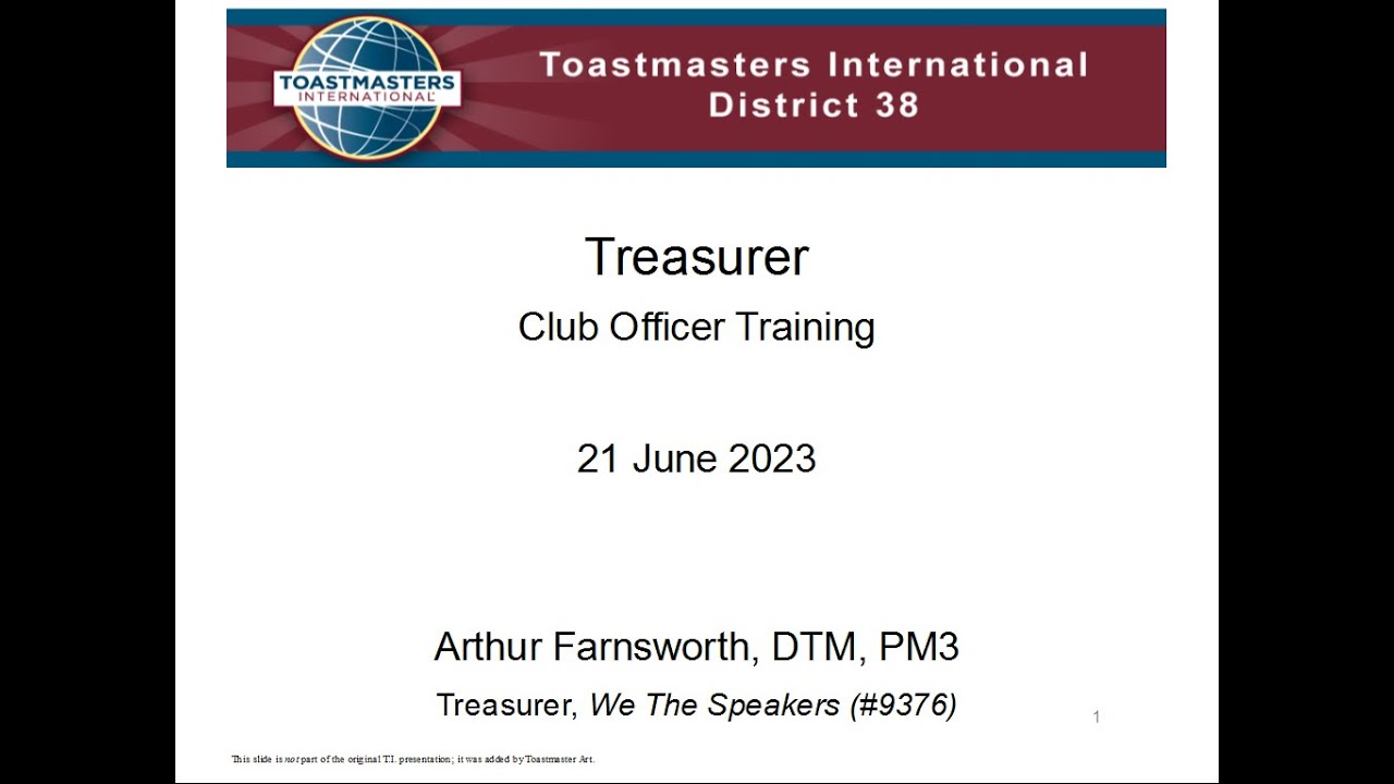 Club Treasurer Training