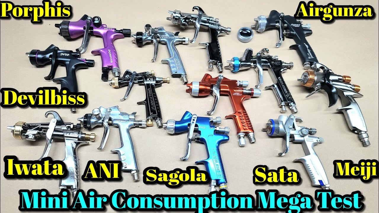 Mini Spray Gun Air Consumption, LPH80 Pro Lite S AZ4 ANI Compact R160 DV1S Finer Force Xtreme LVLP