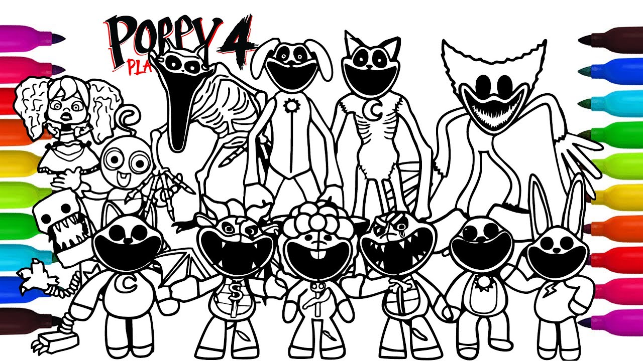 Poppy Playtime Coloring Pages New/How to Color ALL CHARACTER Fearful, Hoppy Hopscotch & Catnap#6.5d