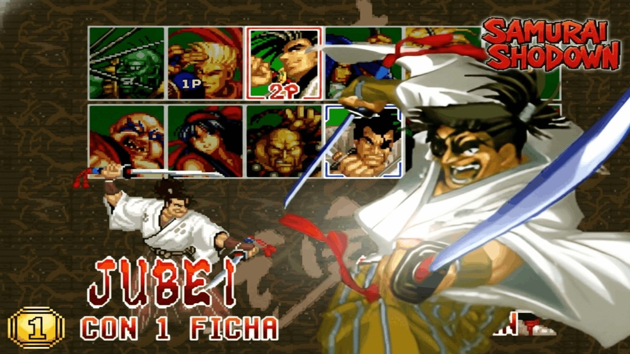 SAMURAI SHODOWN CON 1 FICHA, El Viejo TUERTO JUBEI.