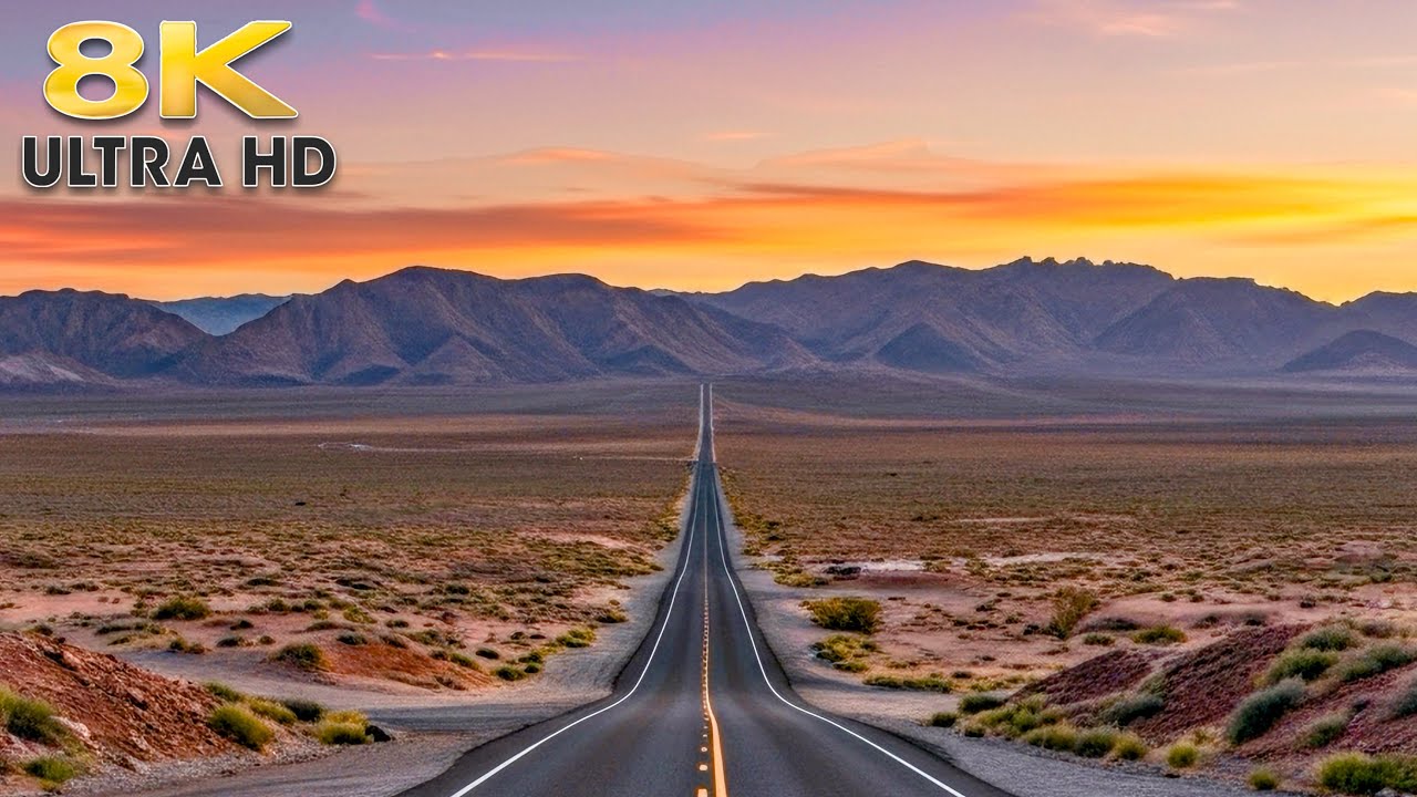Wandering the Nevada Desert - Sunset Scenic Drive to Vegas 8K