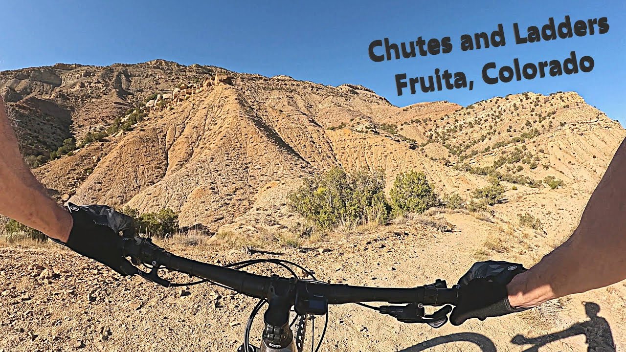 Riding a trail called Chutes and Ladders in Western Colorado