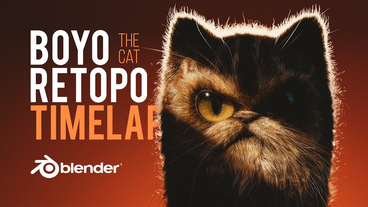 3D Cat Retopology Timelapse | Blender Walkthrough
