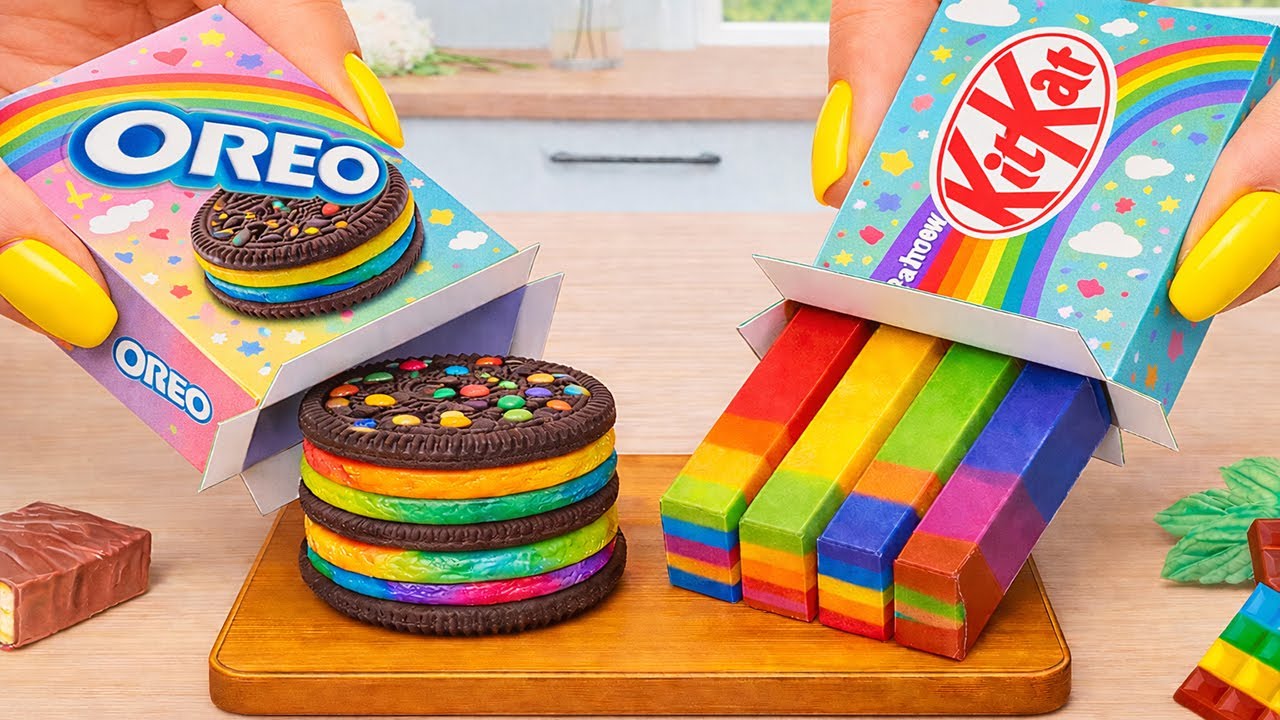 Amazing Mini Cake Recipes 🌈Rainbow OREO Cookies vs KitKat Chocolate Bars | Mini Bakery
