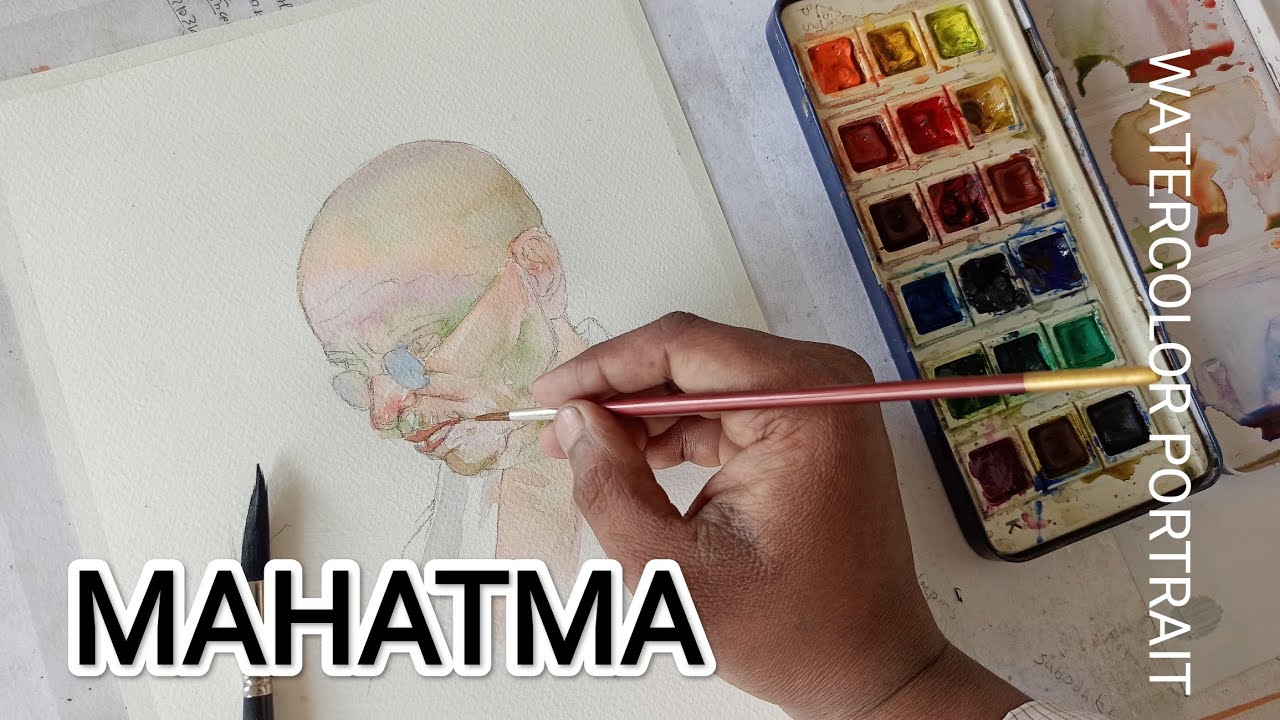 🇮🇳INDIAN WATERCOLOR PORTRAIT PAINTING| STEP-57|SKETCH|  RANJITARTT