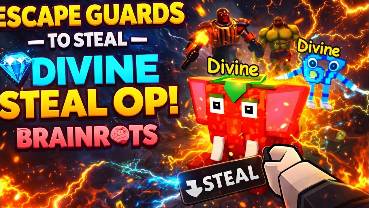 DIVINE STEAL OP 😱 | Escape Guards & Steal Brainrots Like a PRO!