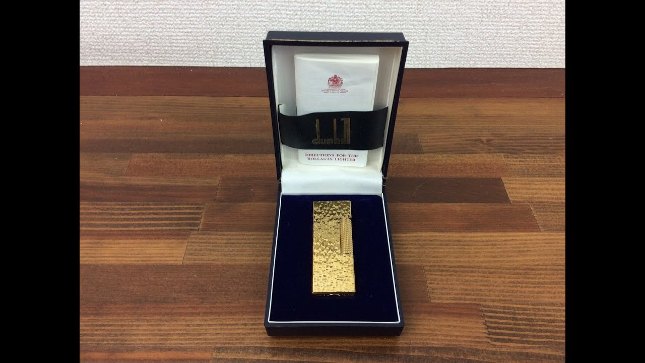 Dunhill Rollagas Gold Lighter + Box & Booklet