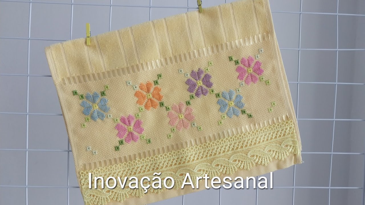 #124 Ponto Reto 🌹 Lindas Flores Bordadas