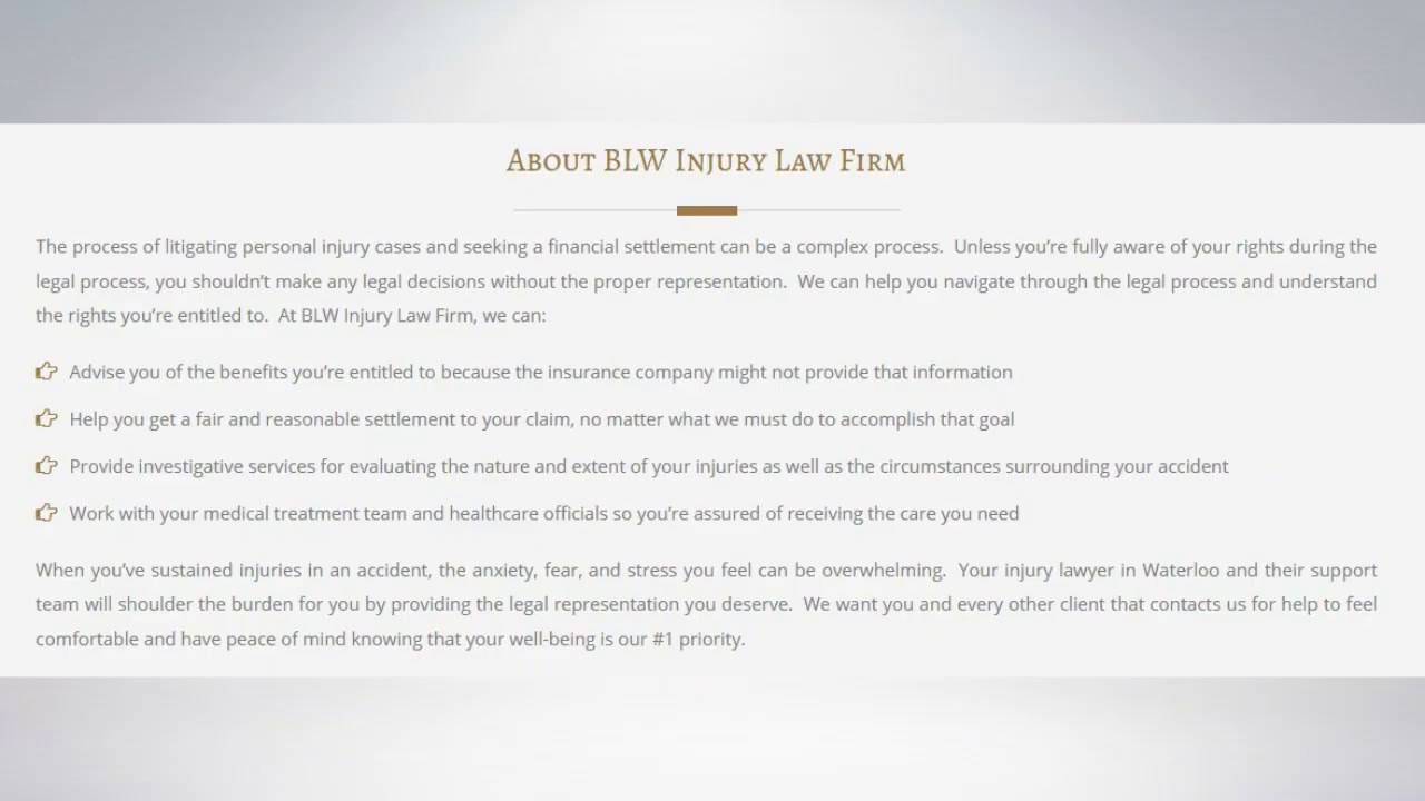 Liability Lawyer in Waterloo ON - BLW Injury Law