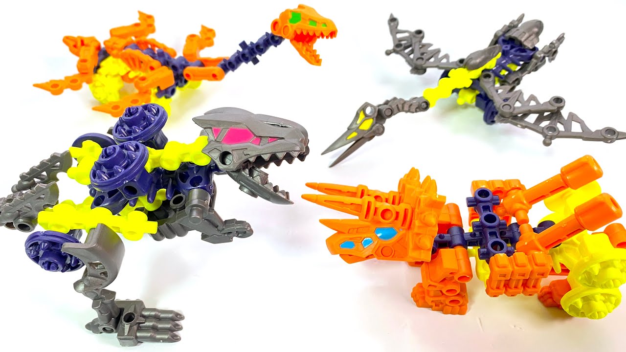 第9弾 ほねほねザウルス ブロックス 2023 全４種 開封 組立 Dinosaur Figure Transformation 恐竜 食玩 Japanese candy toys