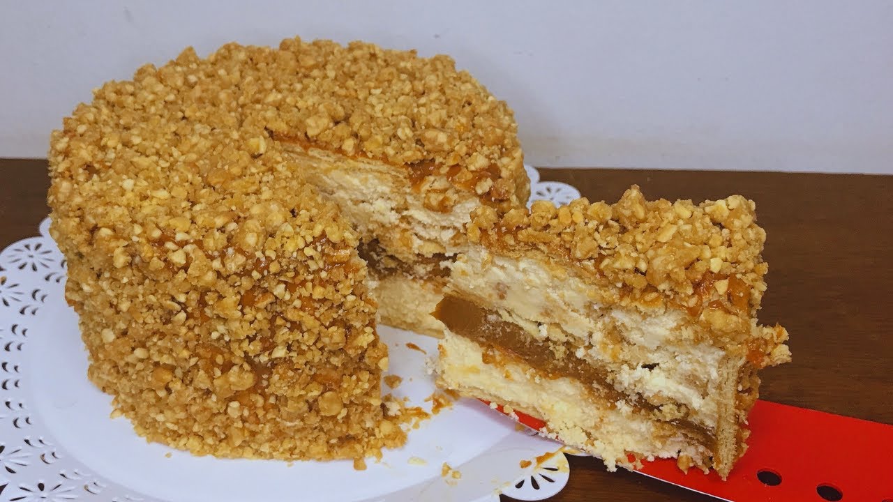 Torta Crocante de Amendoim | Torta Pé de Moleque - SEM OVOS CRUS | Aula 16 - Curso Gratuito