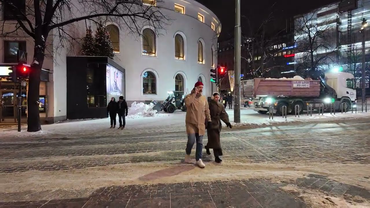 Helsinki City Centre Winter Walk 2026 4K