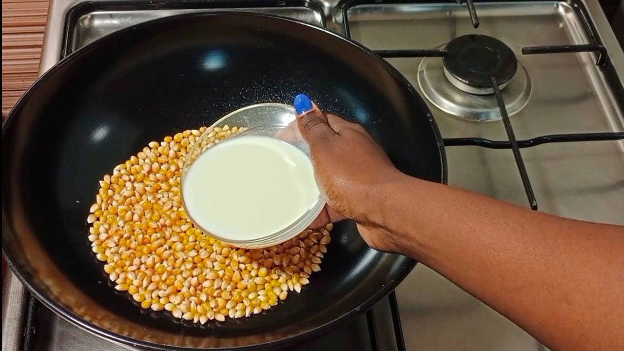 Use milk to make popcorn like this. 🍿