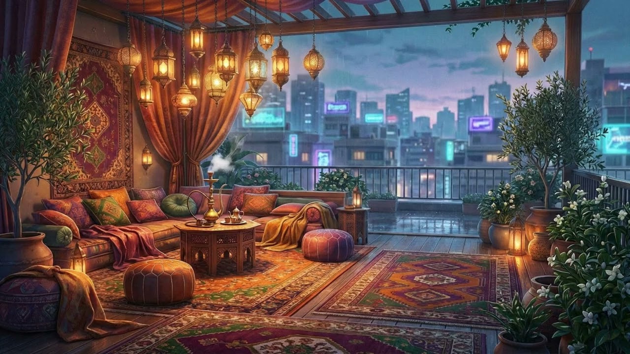 Rainy City Dusk 🌆 Warm Lo-Fi & Evening Ambience | Saffron Dusk