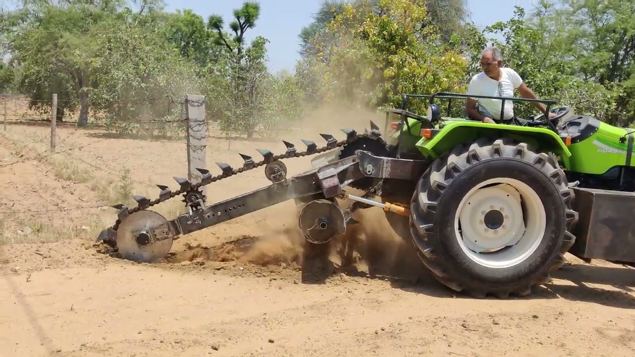 trench digger machine 7877516416 & 9993951479 #trencher #attech #tractor