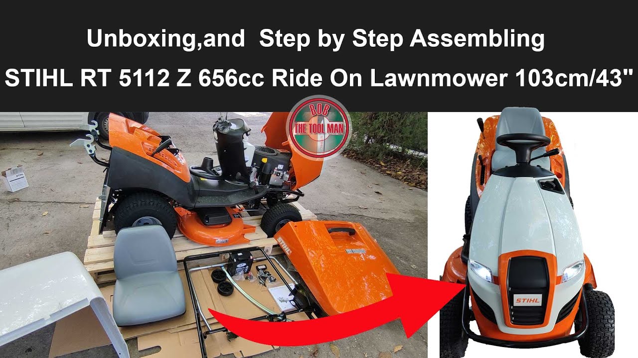Unboxing, Step by Step Assembling STIHL RT5112Z 656cc Ride On Lawnmower 103cm/43
