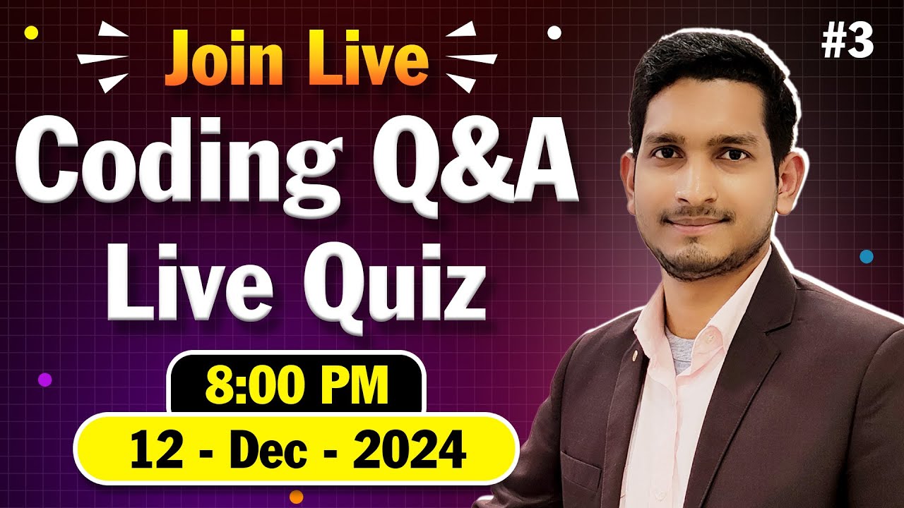 Live Coding Questions and Answers | Coding Quiz | Episode 3