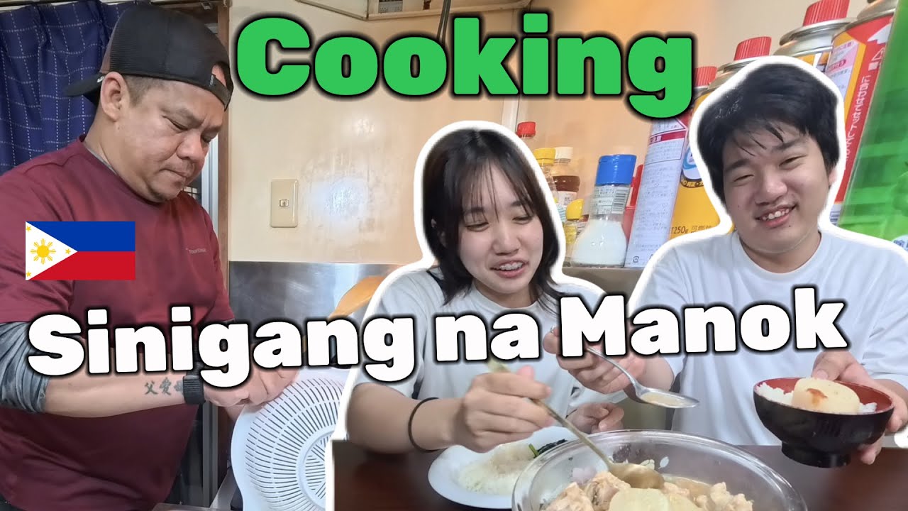 Cooking Sinigang Na Manok Using Fresh Vegetables For My Japanese Children 