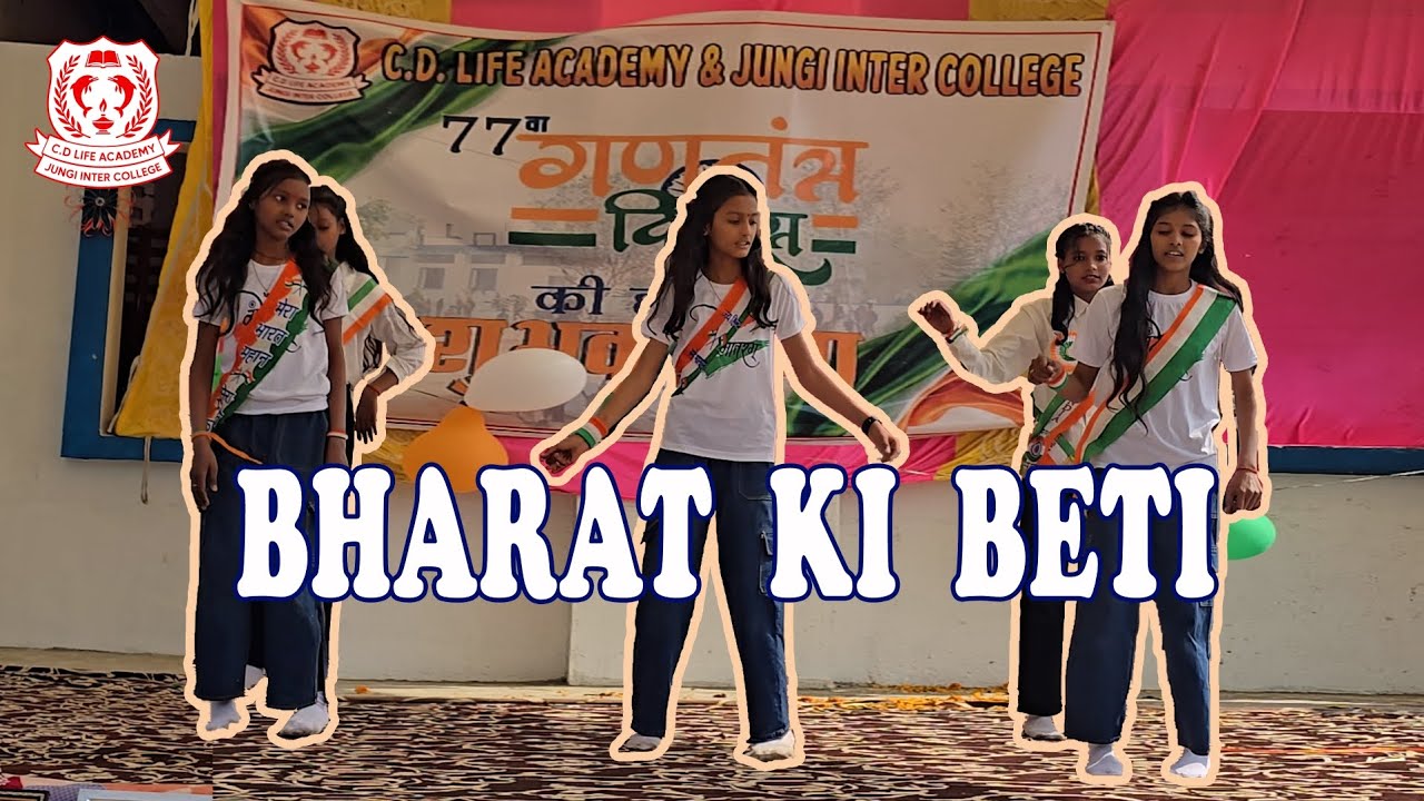 08 || Republic day Dance performance by class 6th girls on SONG - Bharat ki beti