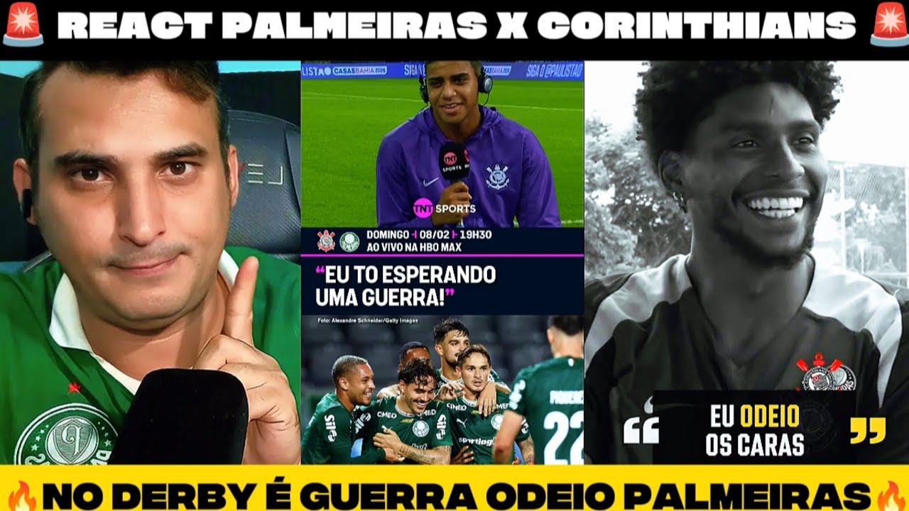 🔥REACT: JOGADORES DO CORINTHIANS DIZ QUE CONTRA O PALMEIRAS É GUE***!