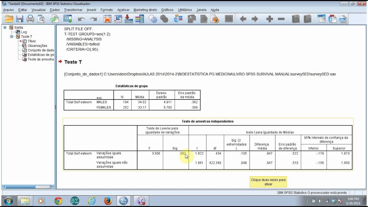 Aula13 - Testes de Hipóteses SPSS