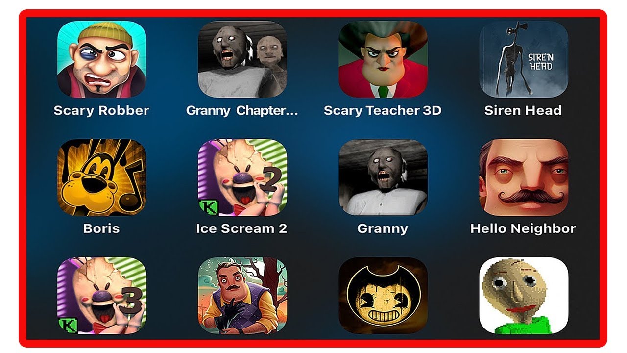 [iPad] Основы образования от Baldi + Прятки Hello Neighbor + Ice Scream 3 + Бабушка + Сиреноголовый